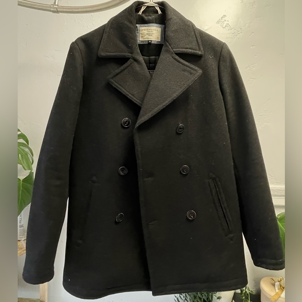 Mens Black Peacoat